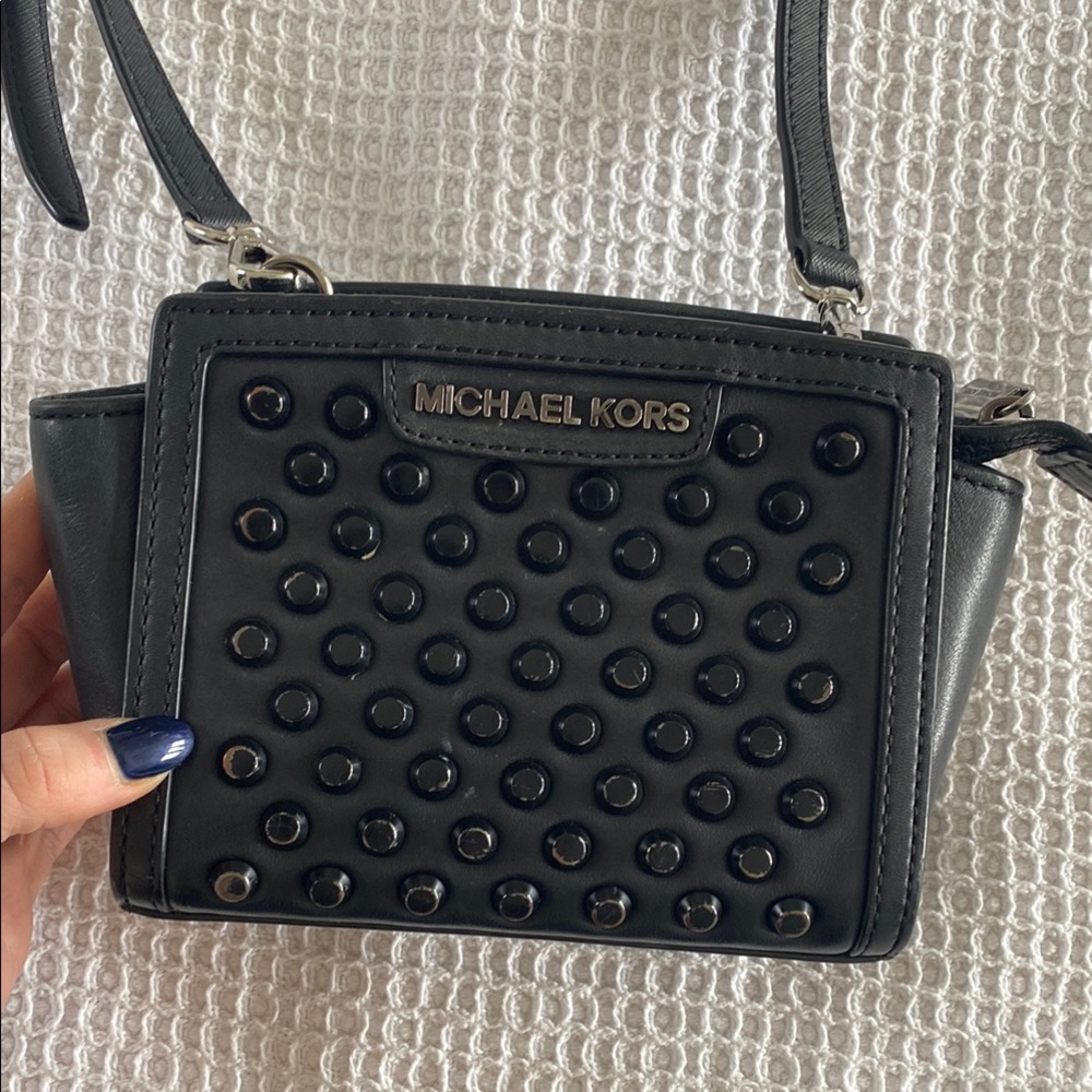 Michael Kors Black Studded Women's Crossbody Bag